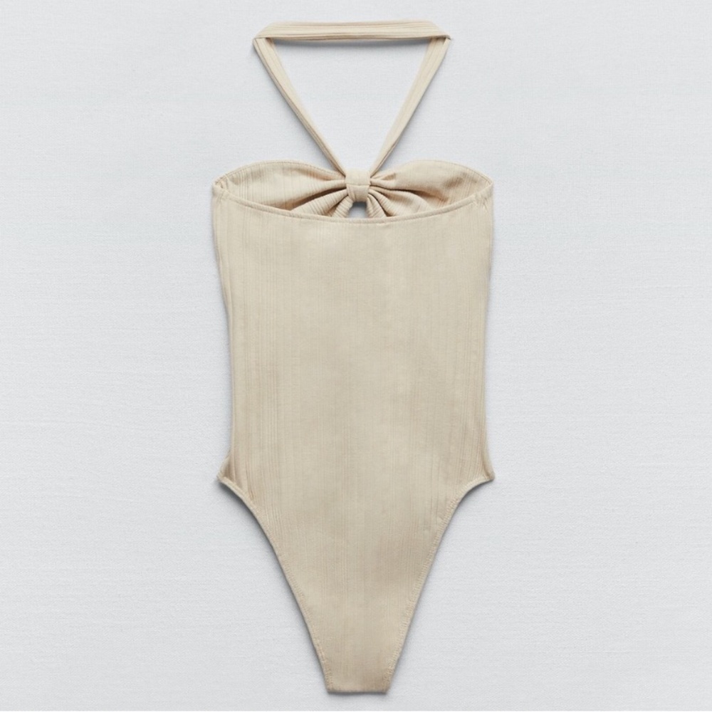 NWT ZARA Ribbed Halter Bodysuit - Picture 5 of 6